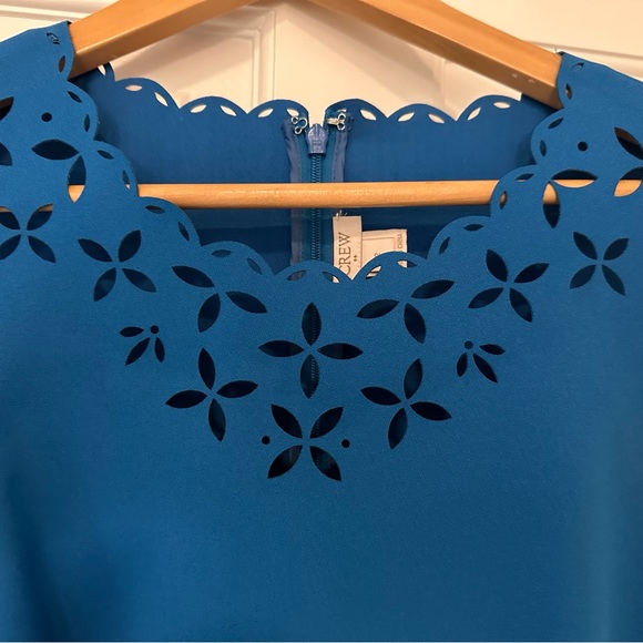 JCrew Factory sleeveless blue above-the-knee dress Sz 2 - Picture 2 of 3